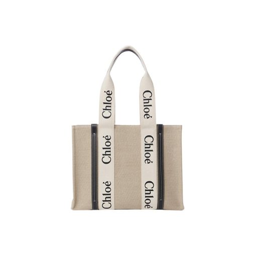 끌로에 우디 미디움 토트백 화이트 블루 CHC21US383E6691J #37*12*26cm